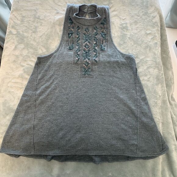 Abercrombie & Fitch Sweater Womens XS Teal Green Racerback Sleeveless SW beading - Picture 1 of 5